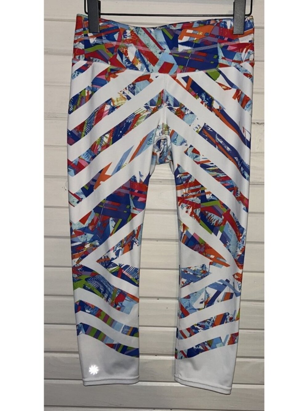 Athleta Sz SMALL Kaleidoscope Sonar Capri Leggings Multi-Color #596908 EUC